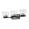 Z-Lite Bleeker Street 3 Light Vanity, Matte Black & Clear 475-3V-MB-BN - alternate 2